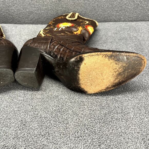 Frye Boots Womens 8.5 B Hope Limited Edition Brown Floral Embroidery Western‎ - Picture 14 of 16